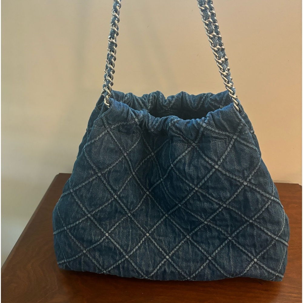 Tory Burch Denim Drawstring Bag